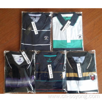 Men's T/C Yarn Dyed Positioned Stripes Polo Shirts